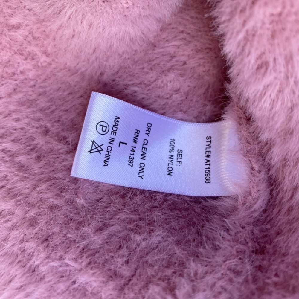 ASTR the Label Square Neck Faux Fur Fuzzy Sweater Pink Size Large - Picture 6 of 8